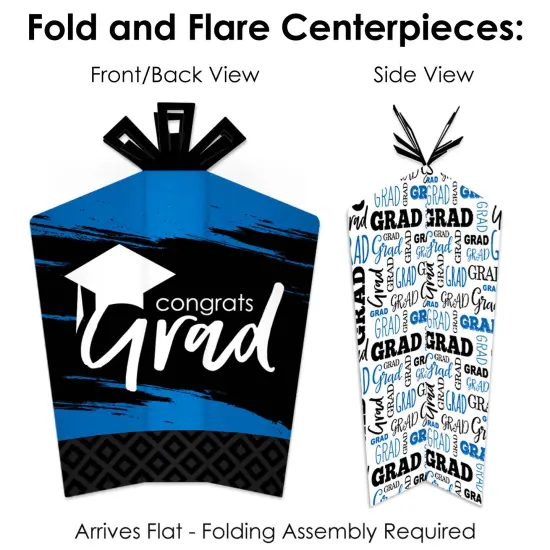 Big Dot of Happiness Blue Grad Best is Yet to Come - 2025 Royal Blue Graduation Party Decor and Confetti - Terrific Table Centerpiece Kit - Set of 30 {6}