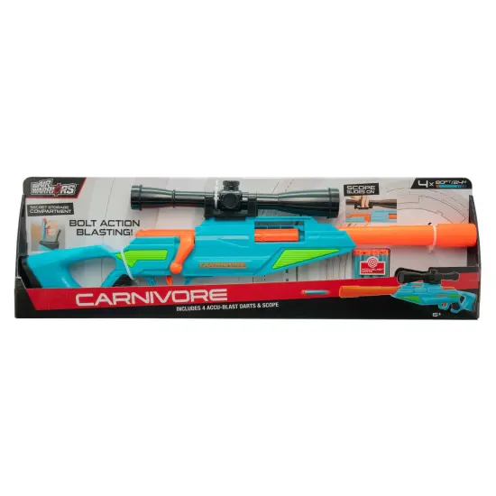 Carnivore Blaster Dart Gun W/ 4 Accu-Blast Darts & Scope,Ages 6+ {4}