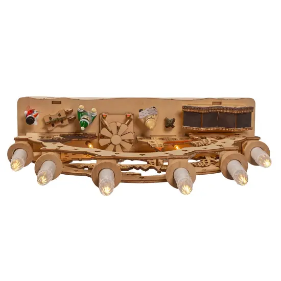 Kurt Adler 10.25-Inch Wooden LED Light-Up Musical/Motion Christmas Village {5}