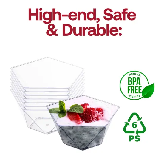 Clear Star Pentagon Disposable Plastic Dessert Cups - 3.5 oz. (288 Cups) {4}