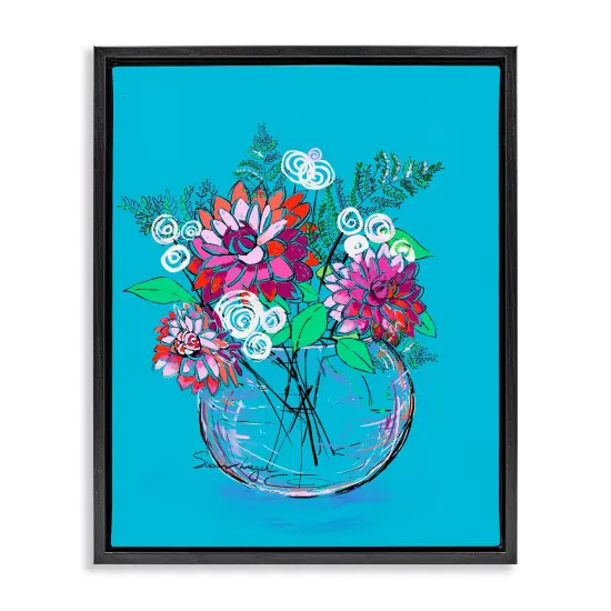 Stupell Industries Dahlias in Clear Vase Floating Frame, design by Susan Lugar {1}