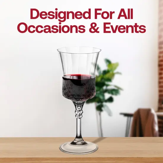 Crystal Cut Plastic Wine Goblets - 11 oz. (48 Goblets) {6}