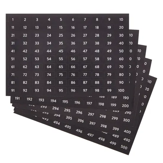 4000 Piece Number Stickers for Planners 1 to 500, Journals, Stationery Essentials, Food Labels (Black and White) {7}