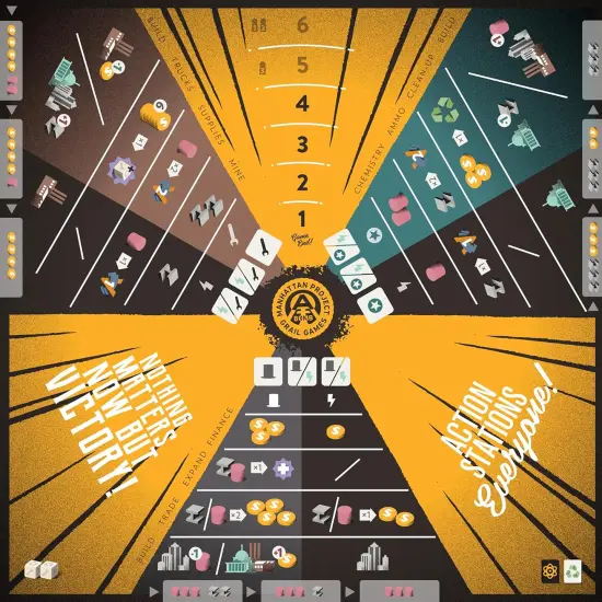 Matagot: Manhattan Project: War Machine - Strategy Board Game, Grow & Develop A Nation, Building & Resource Management, Age 12+, 1-4 Player, 30-60 Min {4}