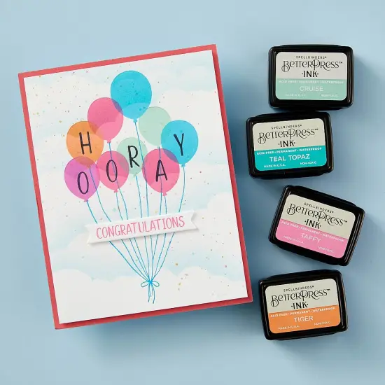 Spellbinders BetterPress Press Plate & Die Set-Happy Hooray Balloons Registration {7}