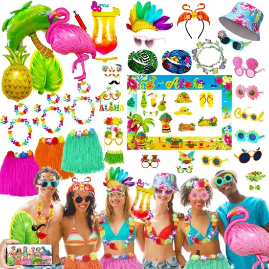 Large Summer Photo Booth Props Set for Adult {1}
