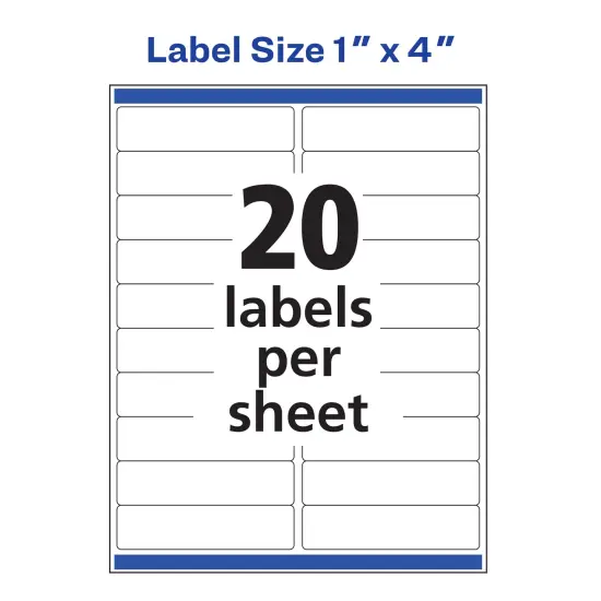 Avery Rectangle Labels with Sure Feed, 1" x 4" {5}