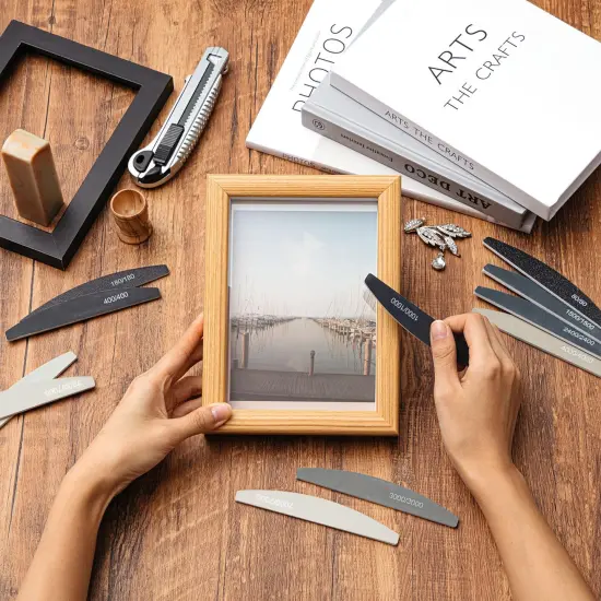 Honoson 20 Pcs Sanding Sticks for Plastic Models Polishing Sticks Assorted Metal and Wood Sanding Tools Accessory for Model Craft Amateur Beginner(Low Grits Rating,Moon Style) {2}