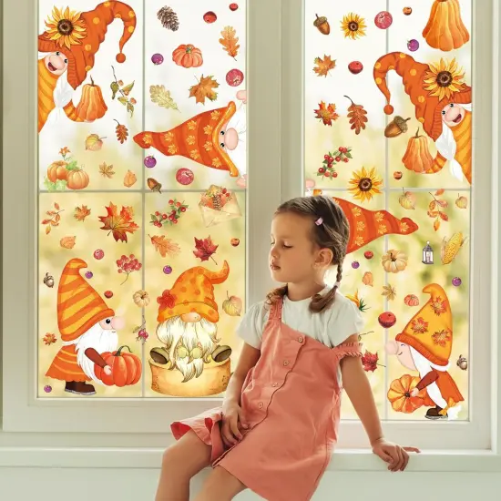Gnomes Maple Leaf Window Decals Stickers {3}