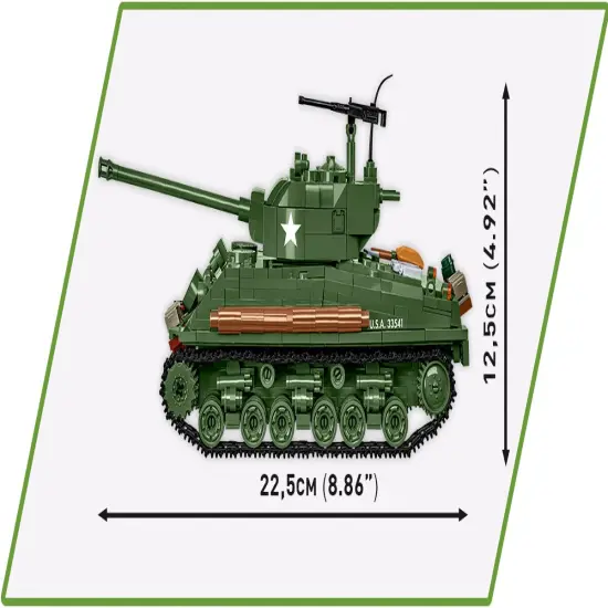 COBI Historical Collection WWII M4A2E8 Sherman "Easy Eight" Tank Building Set, 865 Pieces {6}