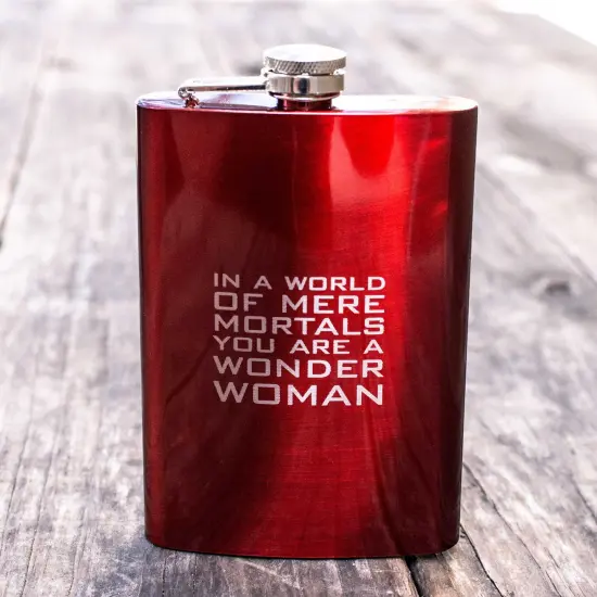 8oz RED In a World of Mere Mortals You Are a W W Flask {3}