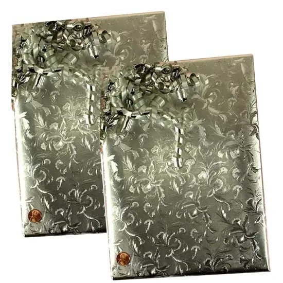Silver Large Floral Embossed Metallic Wrapping Paper 24" x 833" Jumbo Roll {5}