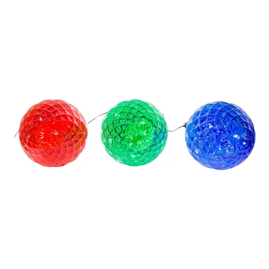 Kurt Adler 27.2-Inch Multi-Color LED Faceted C9 Yard Stakes, 3 Piece Set {2}