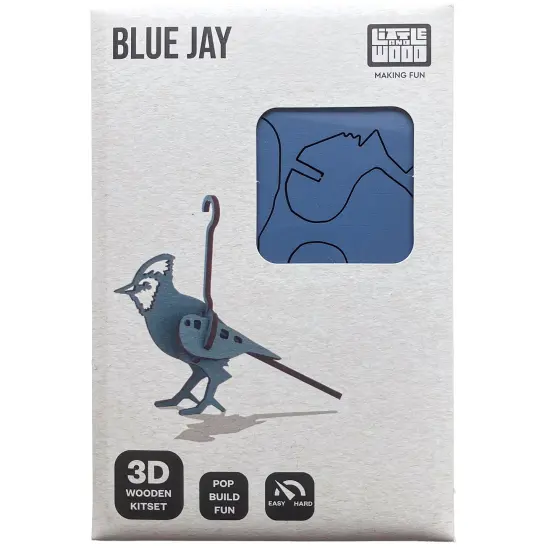 Little & Wood: Woodlet: Small - Blue Jay - 3D Wooden Kit-Set, Bird Puzzle, Easy Assembly, Pop Build Fun, 100% Sustainably Sourced Wood, Ages 6+ {4}