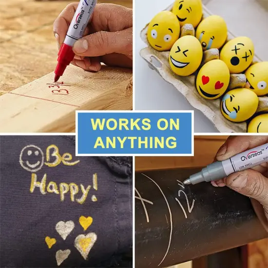 Paint Pens Paint Markers - White Permanent Markers 8 Pack, Oil Based Waterproof Quick Dry Medium Tip Marker Pen {4}