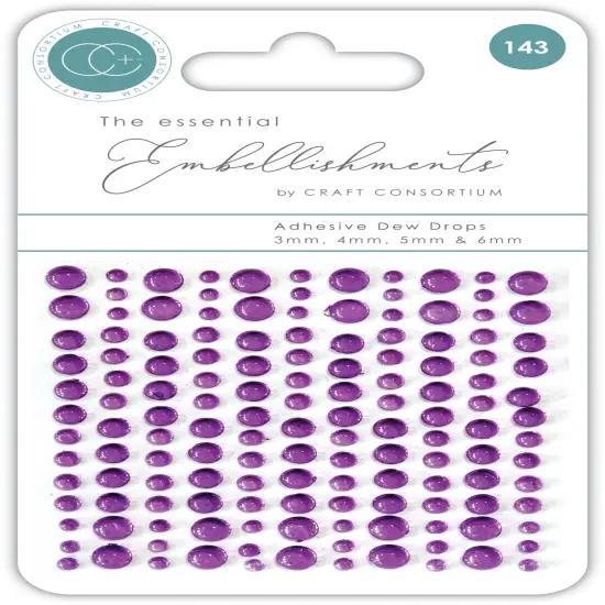 Craft Consortium Essential Adhesive Dew Drops 143/Pkg-Purple {1}