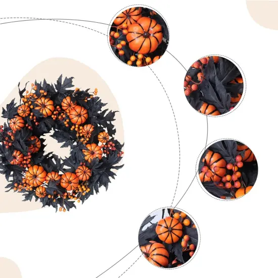 Halloween Wreaths Black Maple Leaf Wreath - Orange {2}