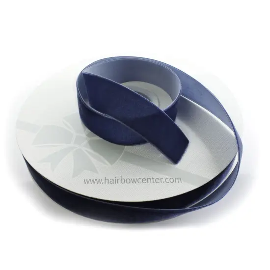 1" Velvet Ribbon (5yd & 25yd Spool Lengths) Navy {4}