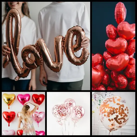 Valentines Day Decorations 42 Inch LOVE Foil Balloons 18 inch Heart Mylar Balloons 12 inch Confetti Balloons for Wedding Engagement Anniversary Party Decorations Supplies (Rose Gold) {3}