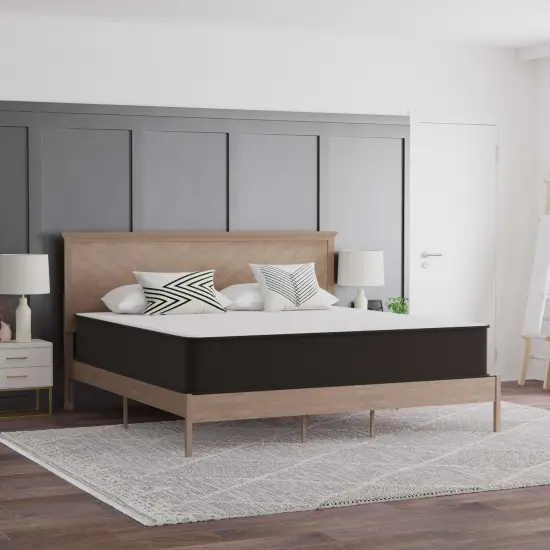 Emma and Oliver Drift 12 Inch Hybrid Mattress, High Density Foam and Pocket Spring Mattress in a Box, CertiPur-US Certified Foam {1}