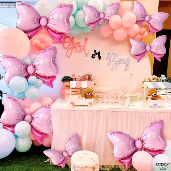 Giant Pink Bow Balloons (Pink Bowtie) {4}