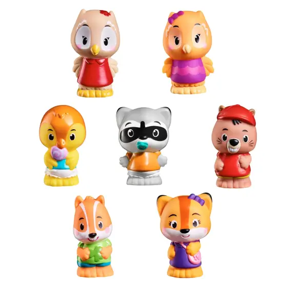 Timber Tots: Klorofil Family - 7 Character Set, Animal Forest Friends, 1.75-2" Toy Figurines, Miniatures w/ Unique Details, Nature, Kids-Toddler 18Mo+ {3}