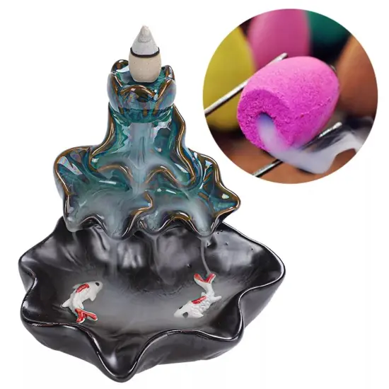 Kitcheniva 100 Pcs Incense Burner Cones Backflow Smoke Waterfall Censer {3}