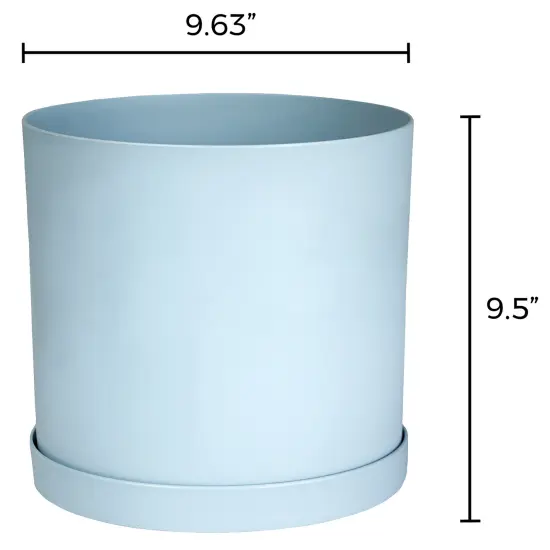 Bloem Mathers Planter w/ Saucer Tray10" Misty Blue {3}
