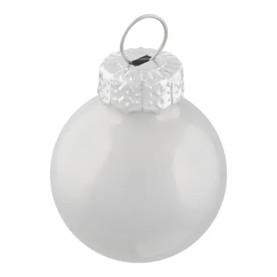Northlight 2-Finish Mini Christmas Glass Ball Ornaments - 1" (25mm) - White - 24pc {7}
