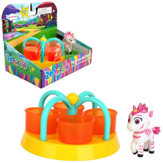 Zoonicorn: Playground Mini Playset - Surprise Assorted Style - Swing Set OR Merry Go Round & A Zoonicorn Character Figurine, Miniature Toy, Kid Age 3+ {7}