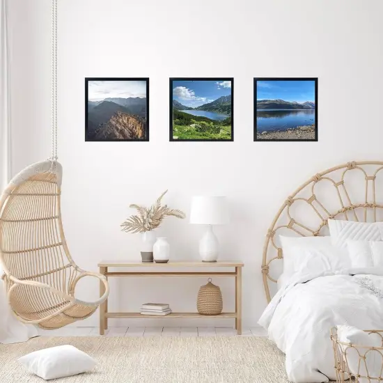 8x8 Picture Frame Set of 4 Black for Wall Hanging or Tabletop, Wall Mounting Horizontally or Vertically, 8 x 8 Square Wall Gallery Poster Photo Frame with Shatter Resistant Plexiglass, 4 Pack, Black {5}