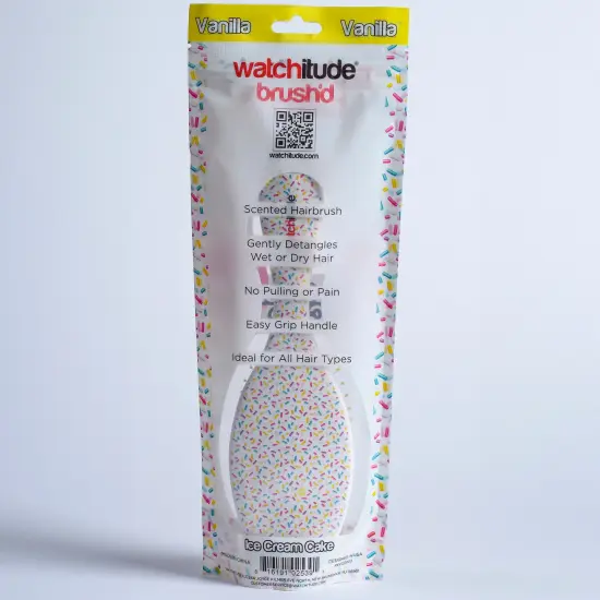 Watchitude: Scented Hair Brush - Ice Cream Cake - Kids Vanilla Scented Stylish Brush, Wet Or Dry Hair, Durable Bristles, Soft Touch Rubberized Finish {6}
