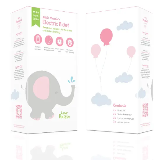 Little Martin's: Portable Electric Travel Bidet - Pink -Water Cleanser Tool, Baby-Adult-Senior-Mothers-Pregnancy, 2 Pressure Mode, Rotating Spray Head {3}