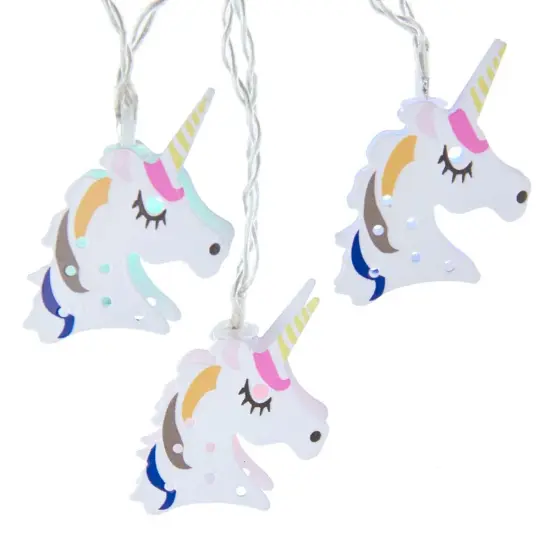 Kurt Adler Battery-Operated 10-Light USB Metal Unicorn Light Set {4}