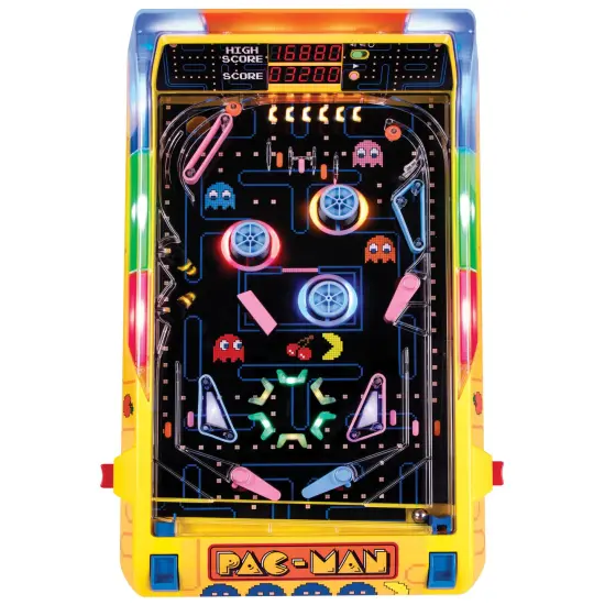 Ambassador Games: Pac-Man Arcade Pro Pinball - Light & Sound Tabletop Game, Vibrating Bumbers, Flashing LEDs, Scoreboard, Licensed, Adults-Kids 6+ {4}