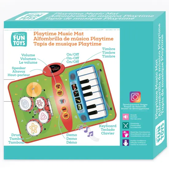Nothing But Fun Toys: Playtime Music Mat - 4 Instrument Modes, Hand & Button Play, Fun Sounds-Tones-Melodies, Drum & Keyboard, Baby & Toddlers 12 Mo+ {4}