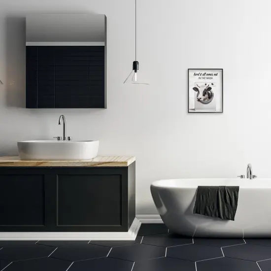 Stupell Industries Cow & Washing Machine Framed Giclee Design by Lettered and Lined {8}