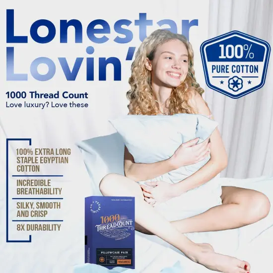 100% Egyptian Cotton Standard/Queen Size Pillow Cases Set of 2-1000 Thread Count Pillow Cover {2}