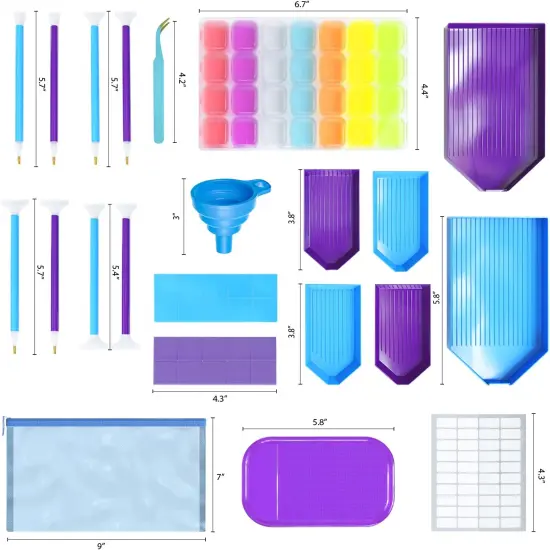 41 Pcs Diamond Painting Accessories - Art Accessories and Tools - Diamond Painting Kits for Adults DIY with Storage Container, Wax {3}