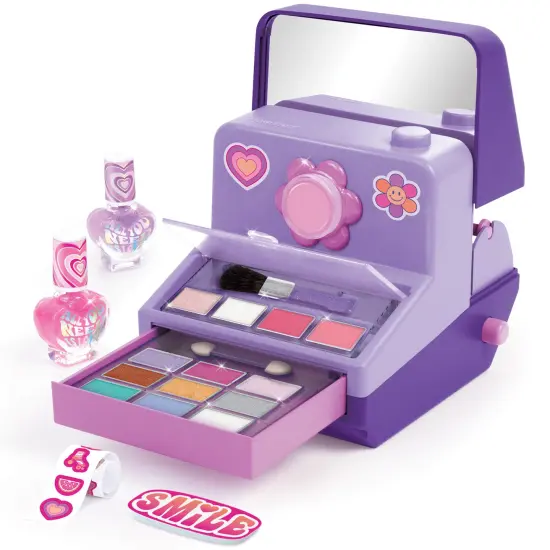 Make It Real: Instant Glam Cosmetic Case - 23pcs, Camera Shaped Makeup Case, Eyes-Lips-Face-Nails, Stickers To Decorate, Girls & Kids Ages 8+ {5}