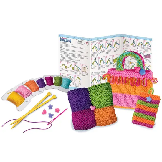 4M: Easy-To-Do: Knitting - DIY Craft Kit, Learn 2 Yarn Work Projects, Skill Building All-In-1 Set, Tools & Colorful Yarn, Beginners & Kids Ages 8+ {5}