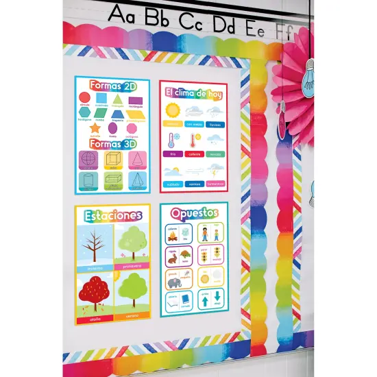 Carson Dellosa 16-Piece Spanish Early Learning Posters, 11" x 17" Colors, Numbers, Alphabet, Shapes, Sight Words Wall Art, ESL Preschool and Kindergarten Classroom Decor and Teacher Supplies {4}