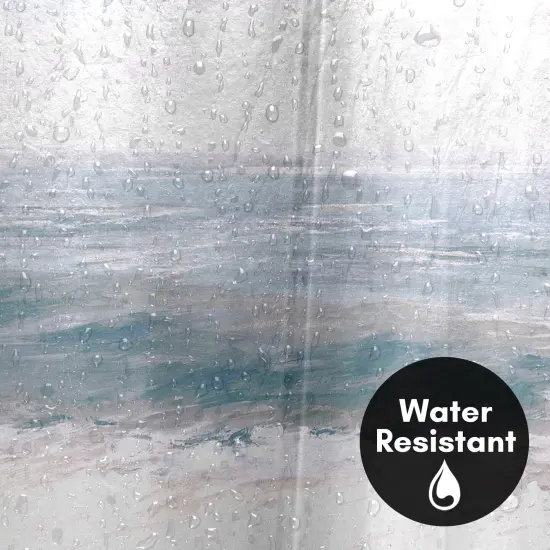 Americanflat 71x74 Shower Curtain - Coastal Seaside Design - Warm Waves by PI Creative Art {3}