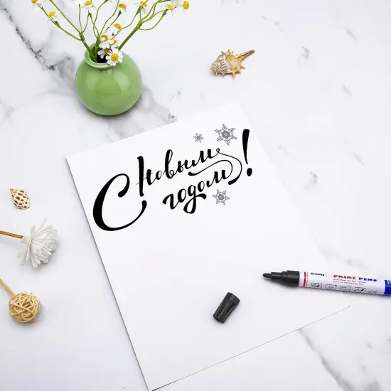 Black Paint Markers, 5 Pack Oil-Based Waterproof Quick Dry Permanent Paint Pen Set for Rocks Painting, Wood, Fabric, Plastic, Canvas, Glass, Mugs, Metal, Tire, Stone, DIY Craft {5}