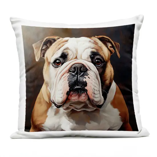 Stupell Industries Stoic Bulldog Portrait Outdoor Printed Pillow design by Tom Crehan, 18 x 7 x 18 {1}