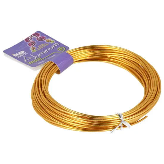 The Beadsmith 12-Gauge Anodized Aluminum Wire for Jewelry Making, Metal Wire for Wrapping Light Gold {6}