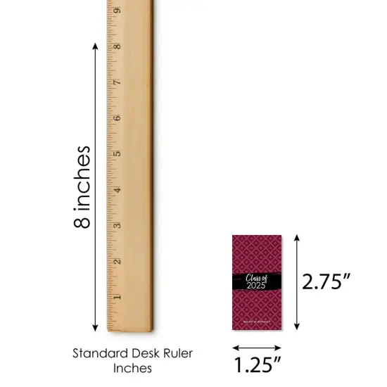 Big Dot of Happiness 2025 Maroon Graduation Party - Mini Candy Bar Wrapper Stickers - Small Favors - 40 Count {6}