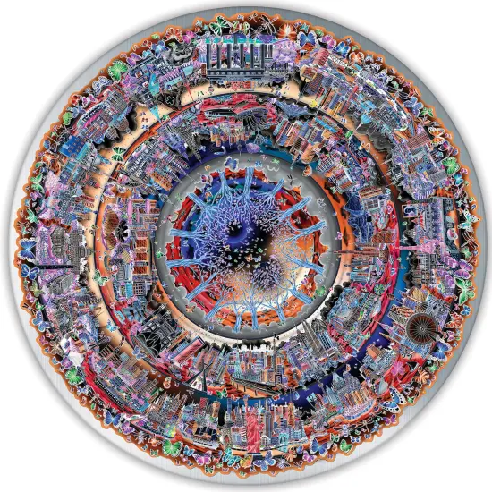 Spin Flip Puzzle: Charles Fazzino- 14 Rings - 2-In-1: Double-Sided Puzzle, Spin-Flip-Solve, 360 Degress Of Puzzling, Fidget Toy, Adults & Kids 8+ {5}