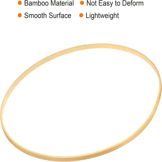 13 Inch Wooden Bamboo Floral Hoop, 4Pack Craft Rings for DIY Wedding Wreath Decor, Dream Catcher and Hanging Crafts {3}