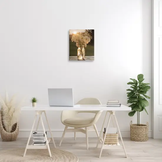 Stupell Industries Warm Meadow Daisies in Jar Canvas Wall Art {2}